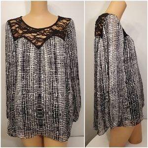 ALYX Printed Laceongsleece Blouse Size 1X